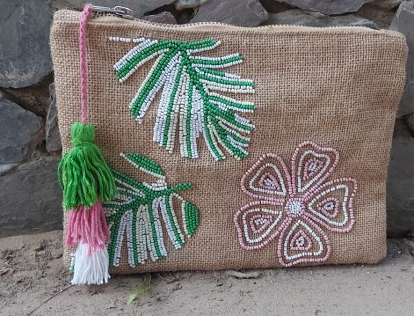 Jute embroidery Pouch - Image 3