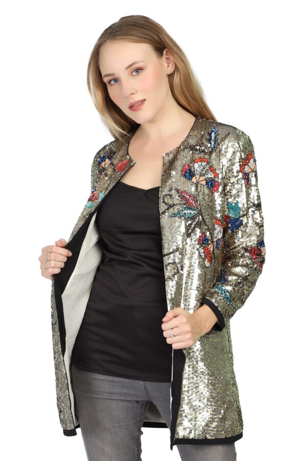 Hand Embroidered Sequins jacket - Image 3