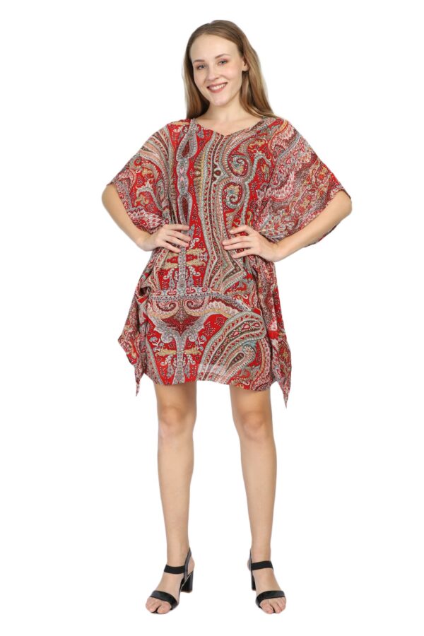 Red Paisley Summer Kaftan - Image 4