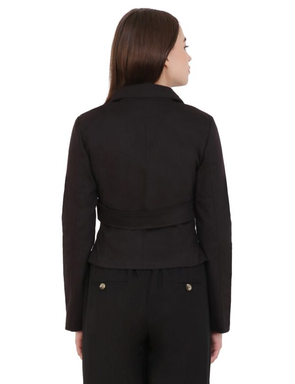 Short Blazer in Black with Metallic Embroidery - Image 5