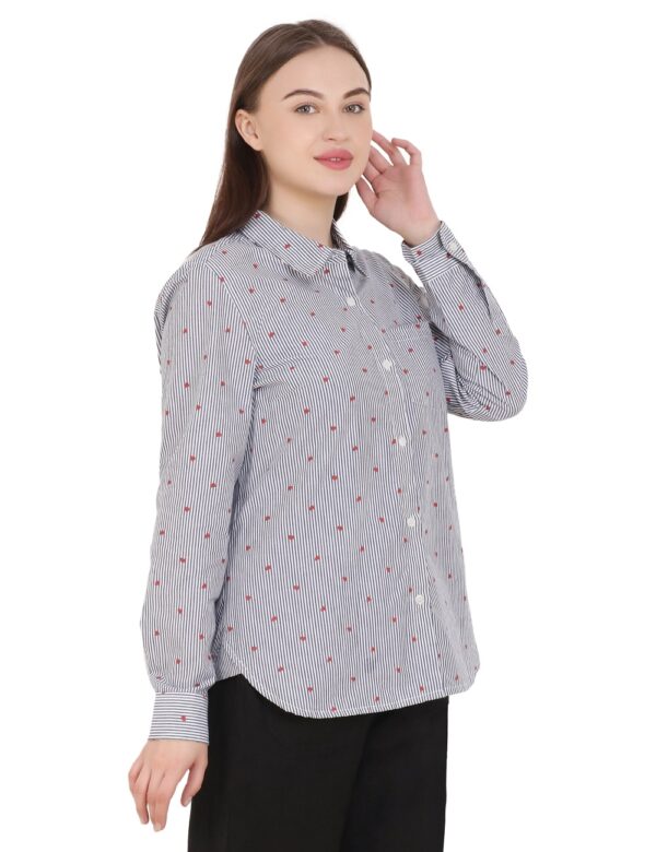 Stripes shirt in heart print - Image 3