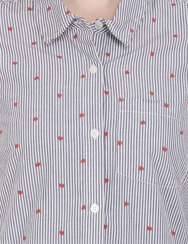 Stripes shirt in heart print - Image 4