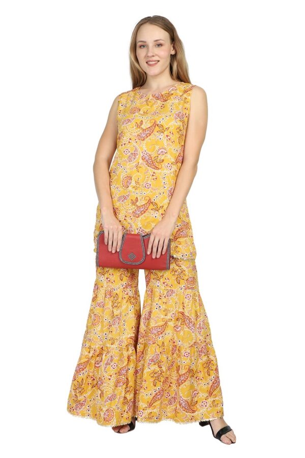 Floral Sharara with Gota - Image 4