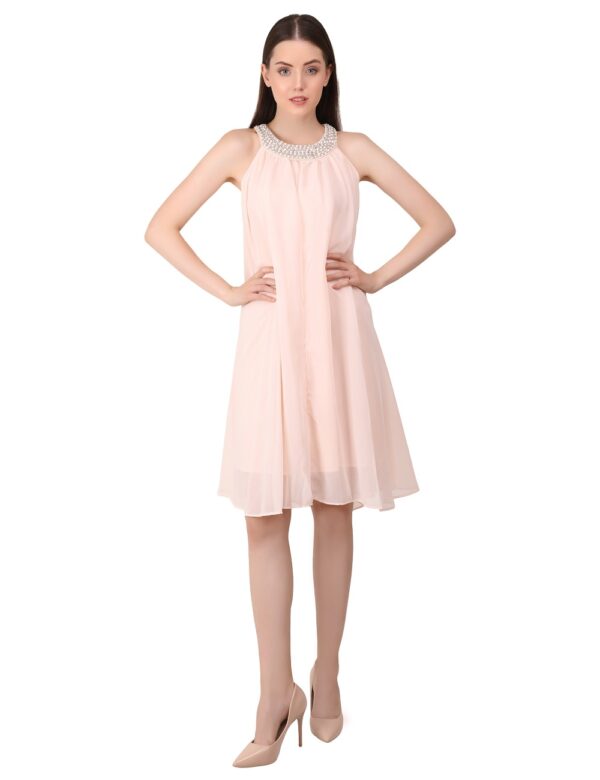 Halter embroidered Dress - Image 3