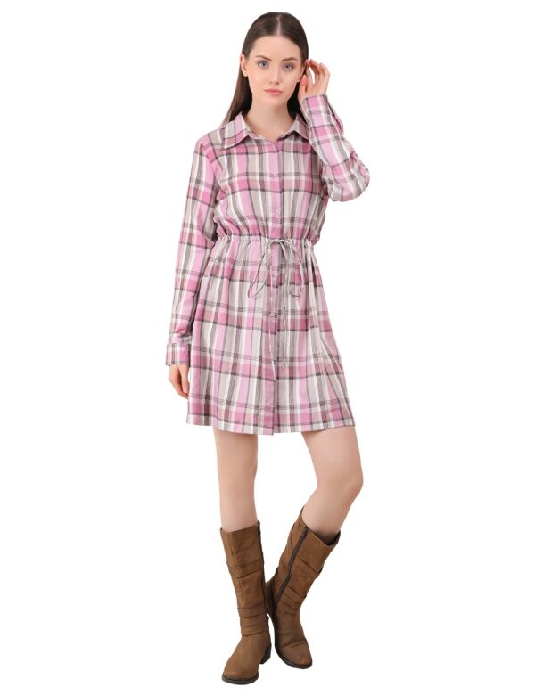 Pink Checks Dress - Image 3