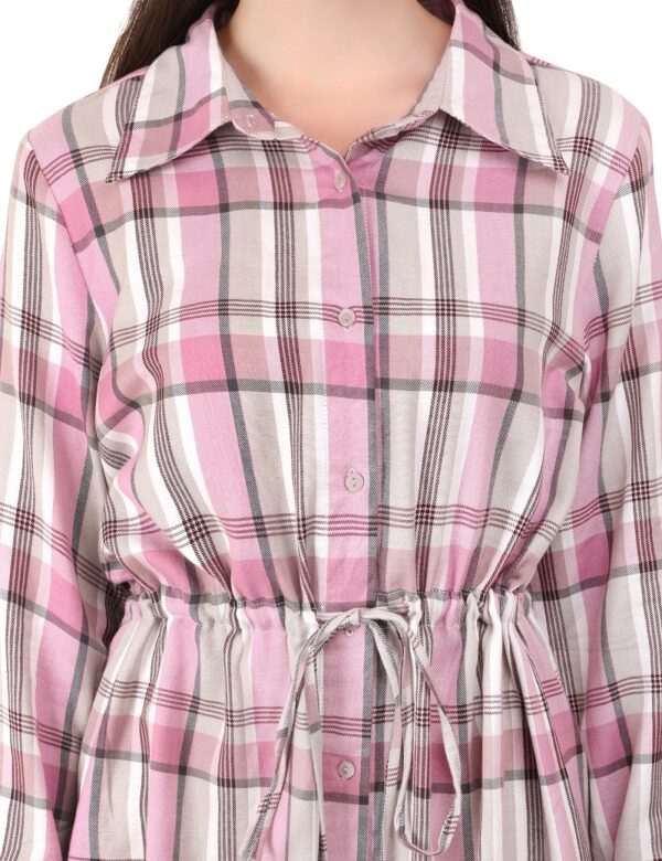 Pink Checks Dress - Image 7